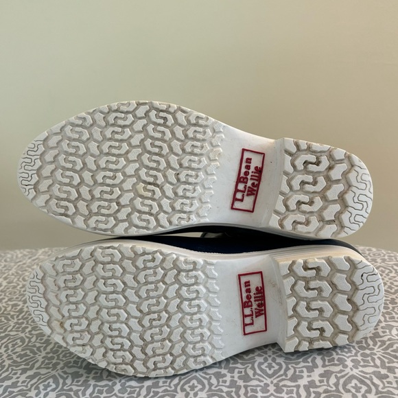 LL Bean Wellie Rain Boots - Nautical Navy, Red & White Stripes - Size 7 - Picture 6 of 6